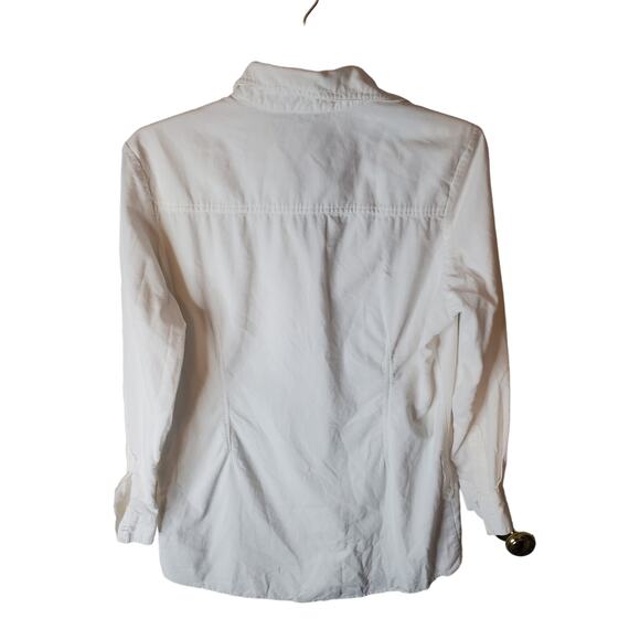 C.P.W. White Corduroy Button Down Top, Large - Picture 3 of 5